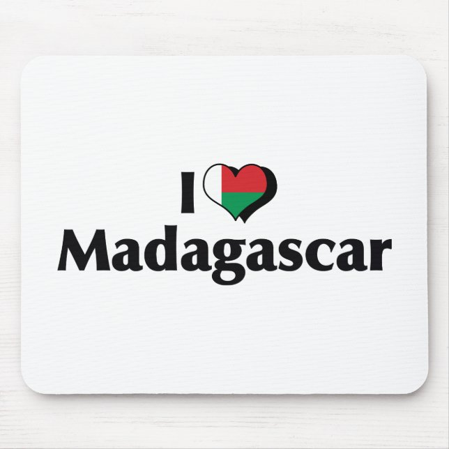 Ich liebe Madagaskar-Flagge Mousepad (Vorne)