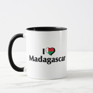 Ich liebe Madagaskar-Flagge Tasse