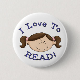 Ich Liebe, Mädchen zu lesen Button