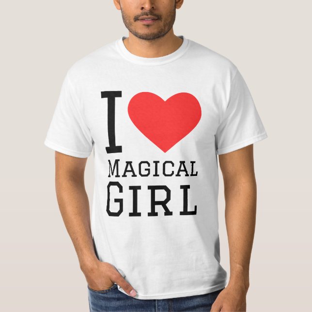 Ich Liebe magisches Mädchen T-Shirt (Vorderseite)