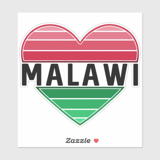 Ich Liebe Malawi, Malawian Herz Aufkleber (Blatt)