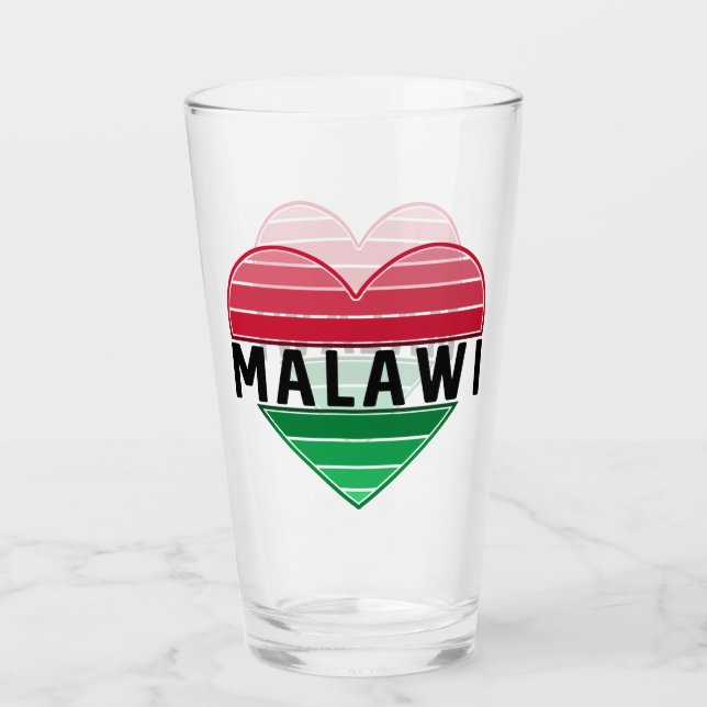 Ich Liebe Malawi, Malawian Herz Glas (Vorderseite)