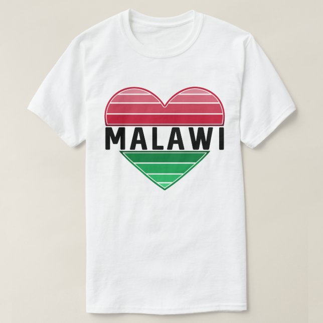 Ich Liebe Malawi, Malawian Herz T-Shirt (Design vorne)