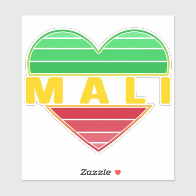 Ich Liebe Mali, Mali Aufkleber (Blatt)