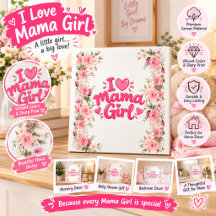 Ich liebe Mama Mädchen Rosa Florale Babyparty-Kart