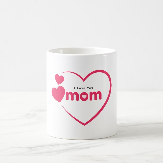 Ich liebe Mama Muttertag Geschenk individuell Kaffeetasse (Mittel)