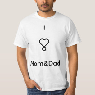 Ich liebe Mama & Papa T-Shirt Süßes Familienshir