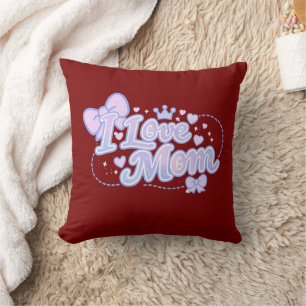 Ich liebe Mama – Pastell Kawaii Design Kissen