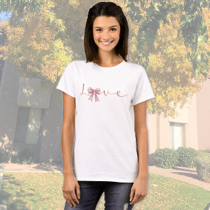 Ich liebe Mama Rosa Schleife T-Shirt