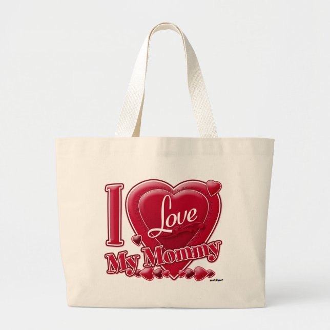 Ich Liebe Mama rot - Herz Jumbo Stoffbeutel (Vorne)