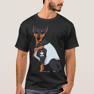 Ich liebe Mama Tattoo Dobermann Hund Muttertag T-Shirt