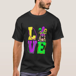 Ich liebe Mardi Gras lustige Deutsche Schäferhund- T-Shirt