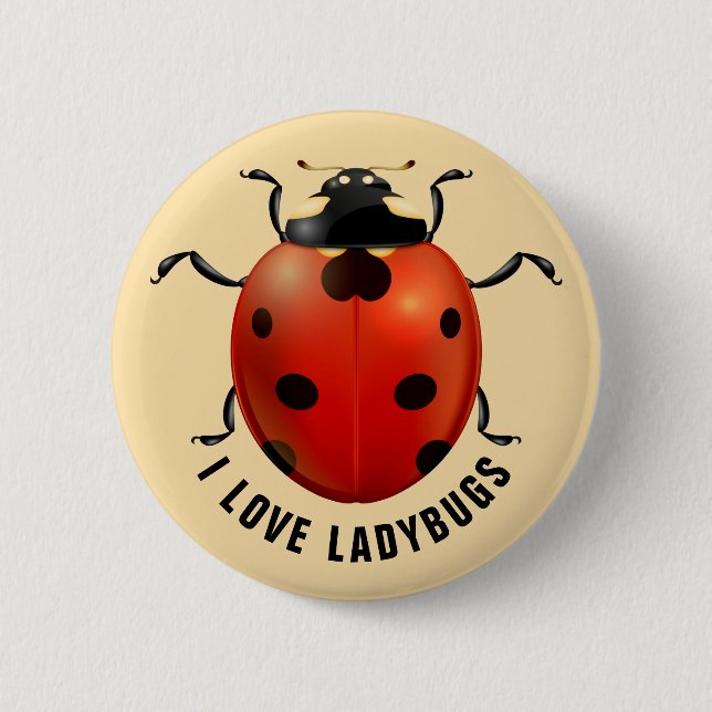 Ich liebe Marienkäfer Button (Vorderseite)