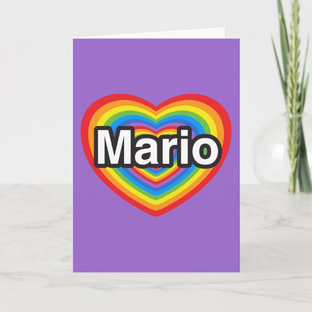 Ich Liebe Mario. Ich Liebe dir Mario. Herz Karte (Vorderseite)