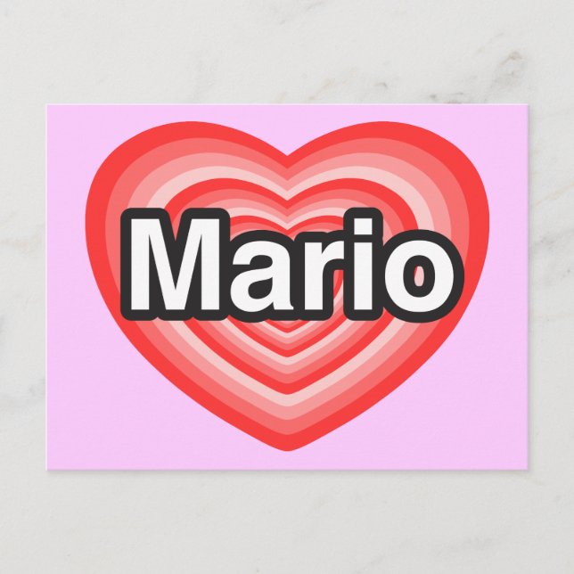 Ich Liebe Mario. Ich Liebe dir Mario. Herz Postkarte (Vorderseite)