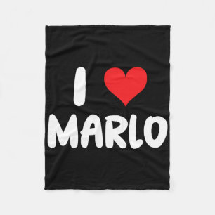Ich liebe Marlo - Herz - Name Fleecedecke