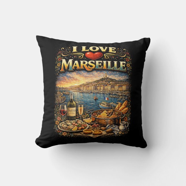 Ich liebe Marseille Kissen (Vorderseite)