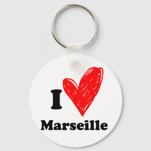 Ich liebe Marseille Schlüsselanhänger