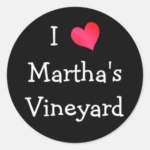 Ich Liebe Martha's Vineyard Runder Aufkleber