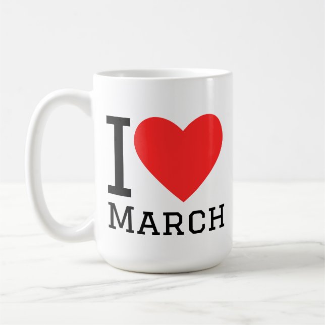 Ich liebe März Kaffeetasse (Links)