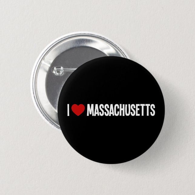 Ich liebe Massachusetts • Ich ♥ Massachusetts Rund Button (Vorne & Hinten)