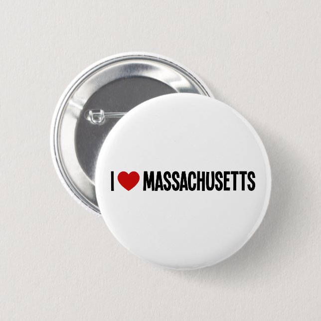 Ich liebe Massachusetts • Ich ♥ Massachusetts Rund Button (Vorne & Hinten)