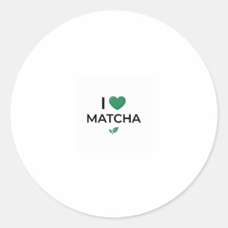 Ich liebe Matcha-Grüntee Minimalist Runder Aufkleber