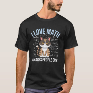 Ich liebe Mathe lustige Katze Algebra Geometrie Le T-Shirt