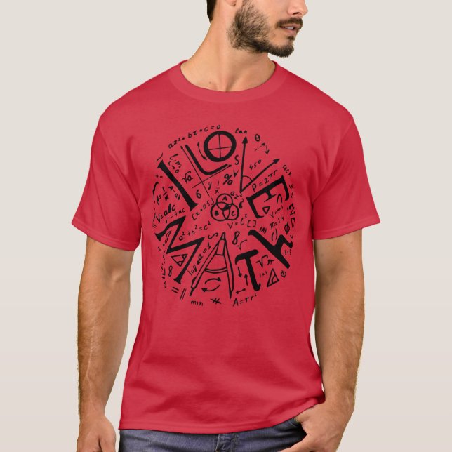 ICH LIEBE MATHE retro T-Shirt (Vorderseite)