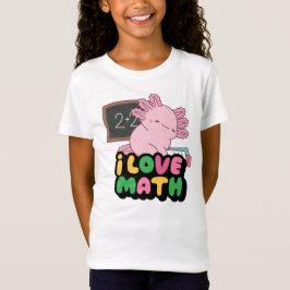 Ich liebe Mathe – süßes rosa Axolotl Klassenzimmer T-Shirt