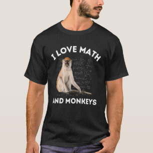 Ich liebe Mathe und Affen Affe Liebhaber Algebra L T-Shirt