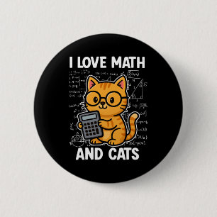 Ich liebe Mathe und Katzen Button