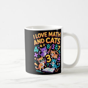 Ich liebe Mathe und Katzen Lehrer Student Kaffeetasse