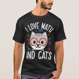 Ich Liebe Mathe und Katzen Mathe Kitty Kitten Graf T-Shirt