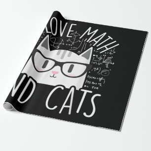 Ich Liebe Mathe und Katzen Niedliche Katze Geschenkpapier