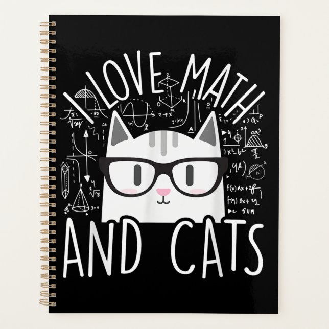 Ich Liebe Mathe und Katzen Niedliche Katze Planer (Vorderseite)