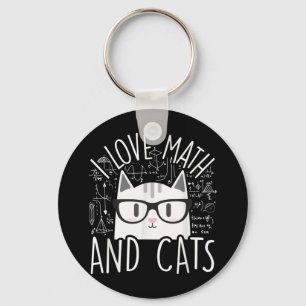 Ich Liebe Mathe und Katzen Niedliche Katze Schlüsselanhänger