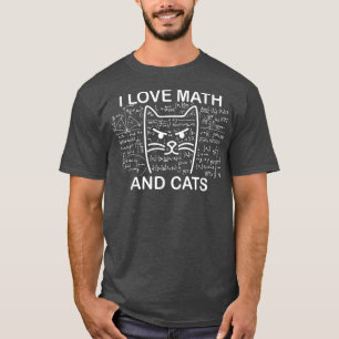 Ich Liebe Mathe und Katzen Spaß Mathematik Student T-Shirt