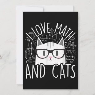 Ich liebe Mathe und Katzen Süße Kitty Katze Einladung