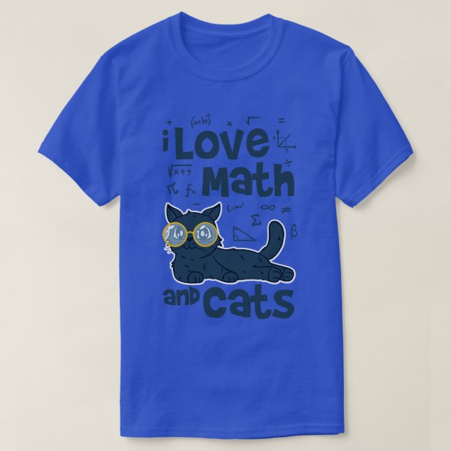 Ich Liebe Mathe und Katzen T-Shirt (Design vorne)