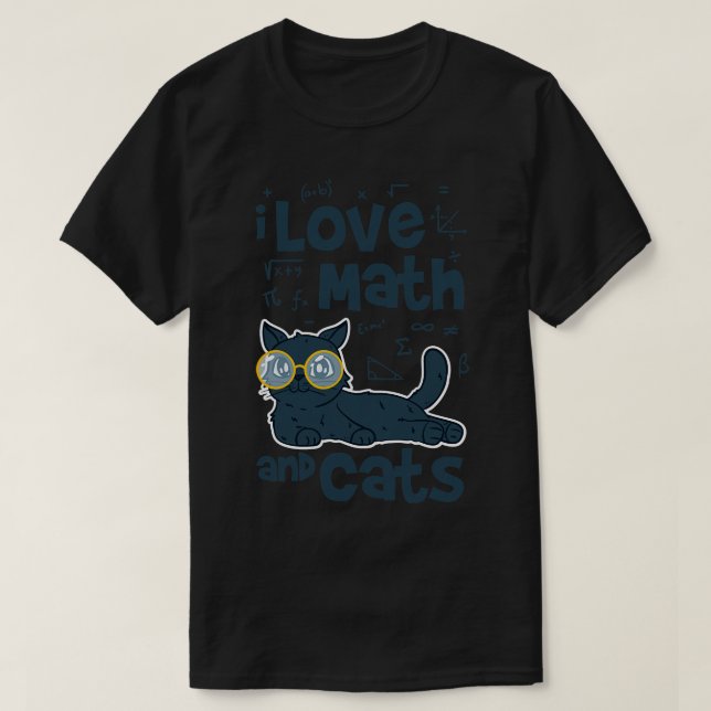 Ich Liebe Mathe und Katzen T-Shirt (Design vorne)