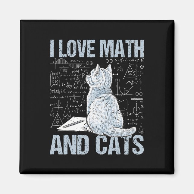 Ich liebe Mathe und Katzen Wissenschaftslehrer Sch Magnet (Vorne)