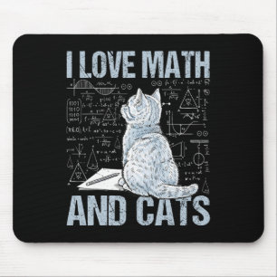 Ich liebe Mathe und Katzen Wissenschaftslehrer Sch Mousepad