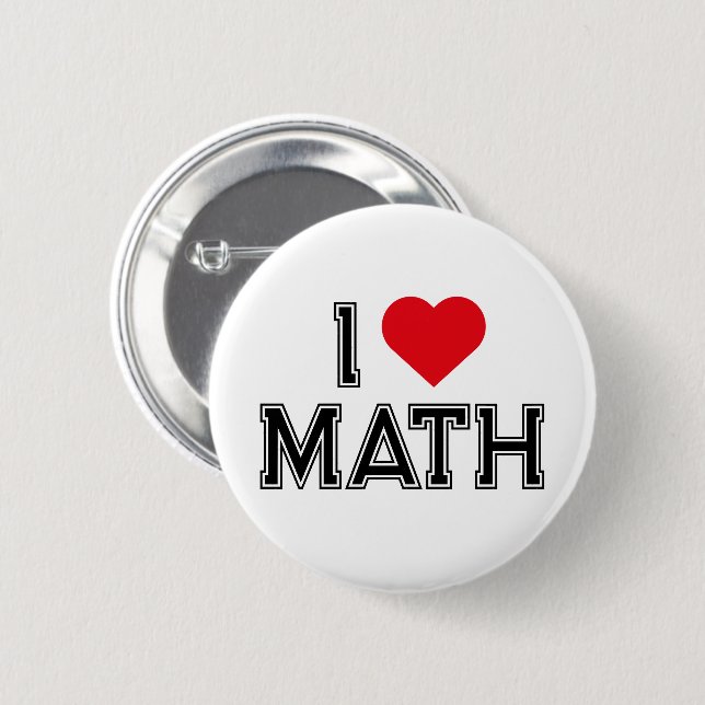 Ich liebe Mathe Vintage Retro Mathe Button (Vorne & Hinten)