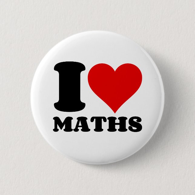 ICH LIEBE MATHEMATIK BUTTON (Vorderseite)
