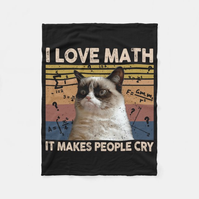 Ich Liebe Mathematik es macht Leute Cat Lover wein Fleecedecke (Vorderseite)