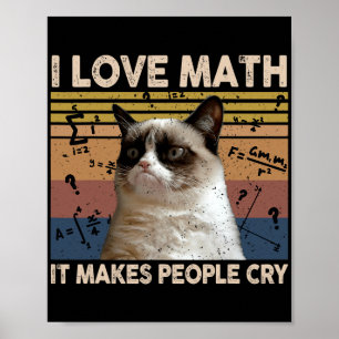 Ich Liebe Mathematik es macht Leute Cat Lover wein Poster