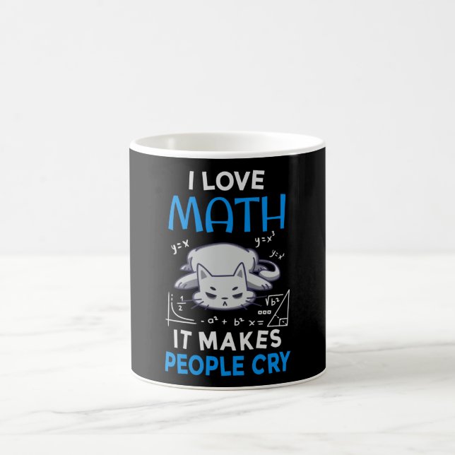 Ich Liebe Mathematik es macht Leute weinen Kaffeetasse (Mittel)