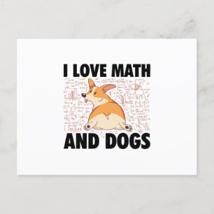 Ich Liebe Mathematik und Hunde   Mathematikgeschen Postkarte