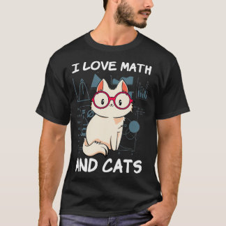Ich Liebe Mathematik und Katzen Mathematik Cat Lov T-Shirt